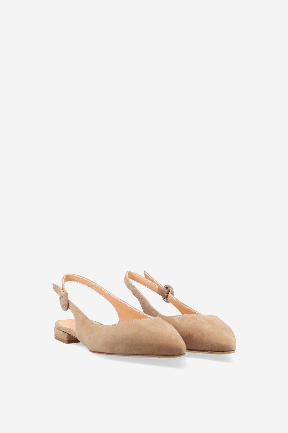 Pointed-toe suede slingbacks