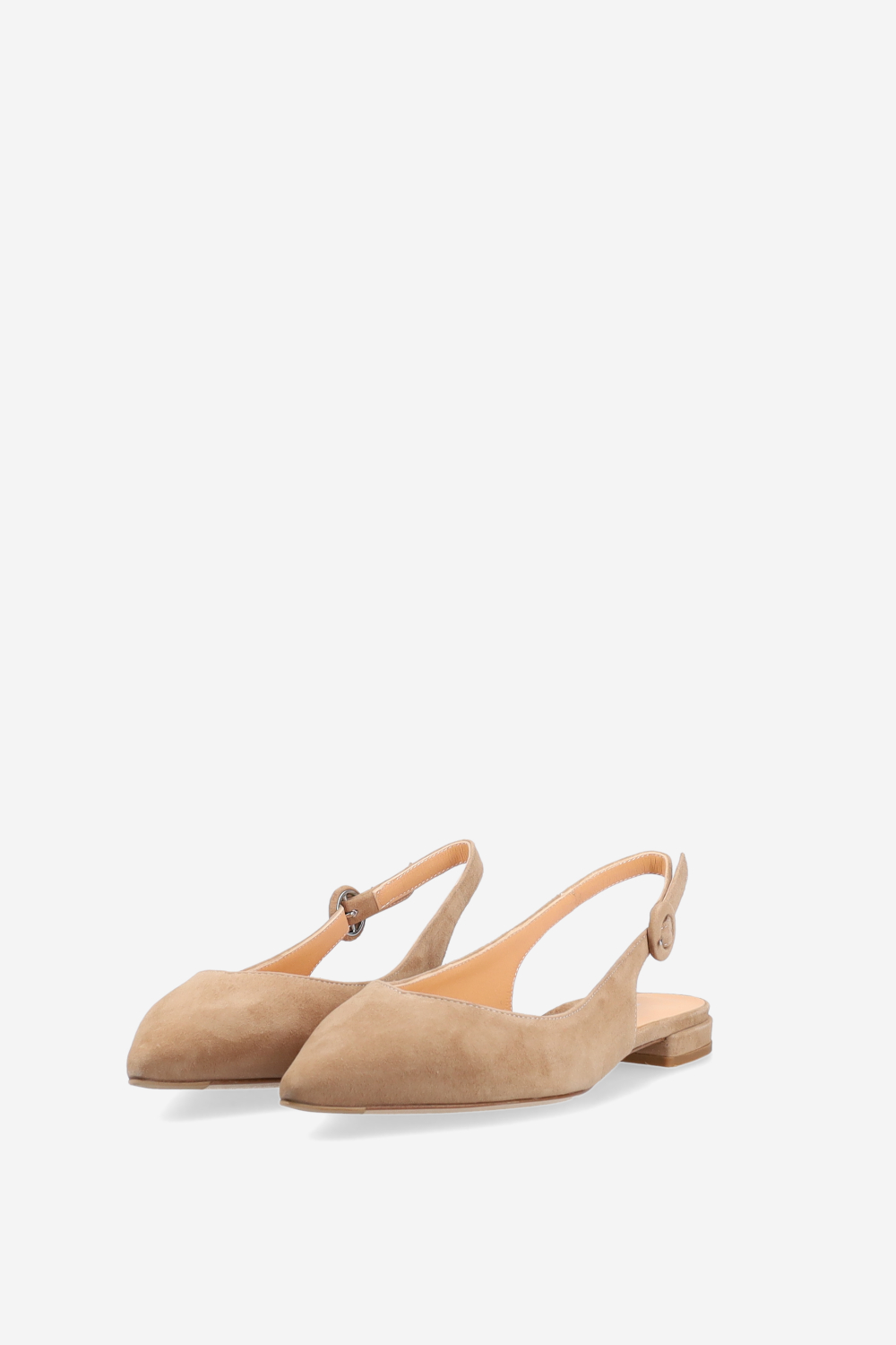Pointed-toe suede slingbacks