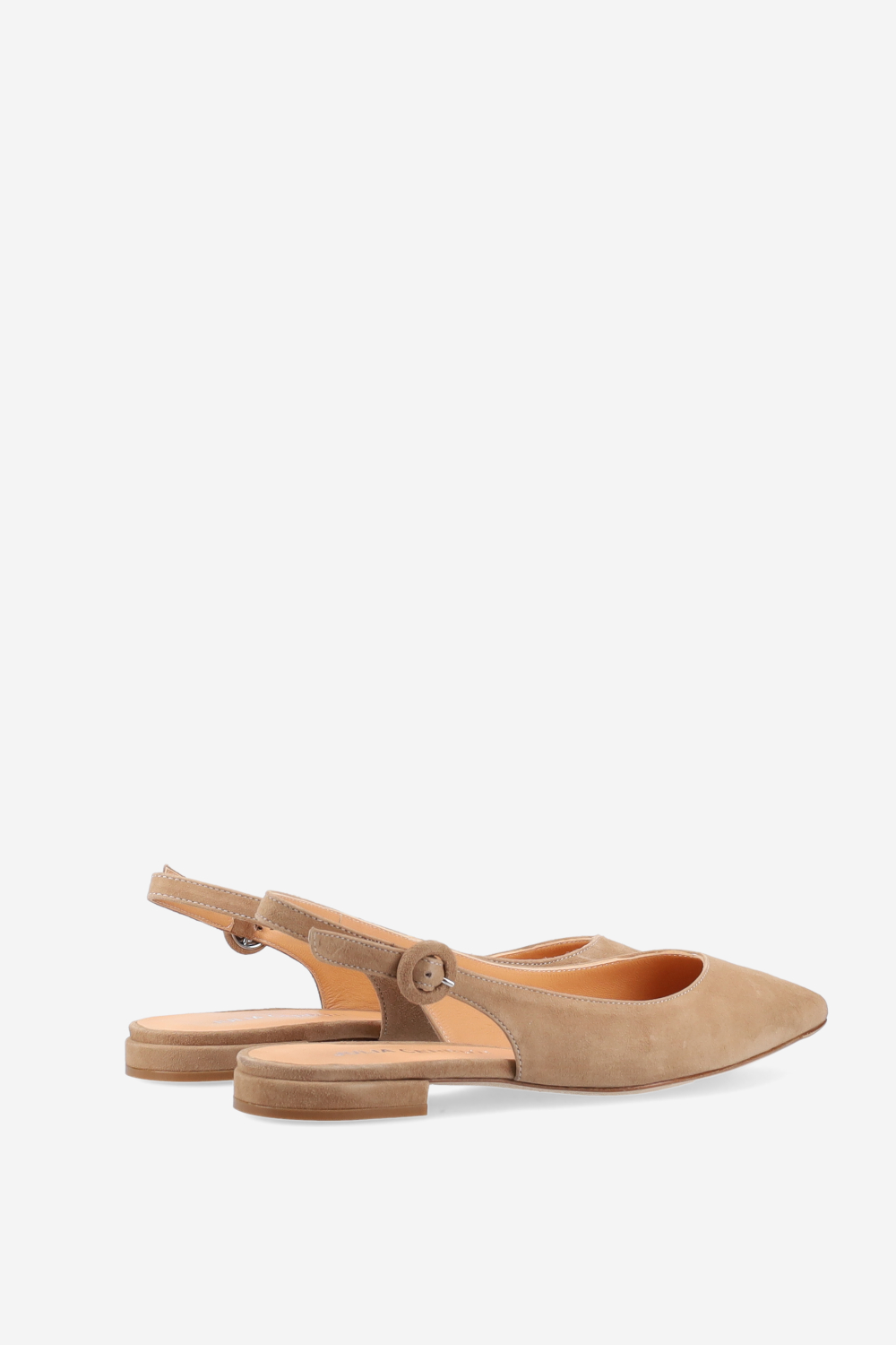 Pointed-toe suede slingbacks