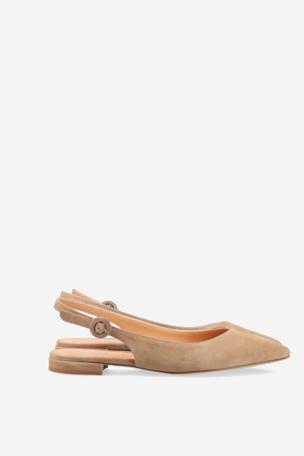 Pointed-toe suede slingbacks