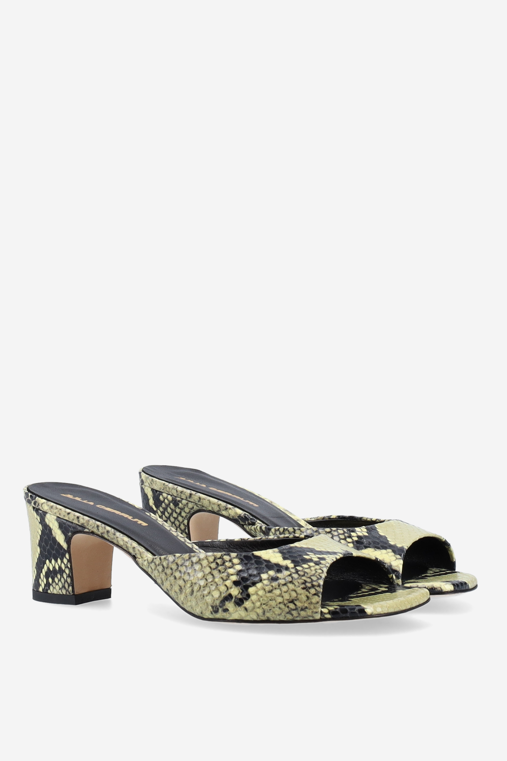 Pitone heeled leather sandals