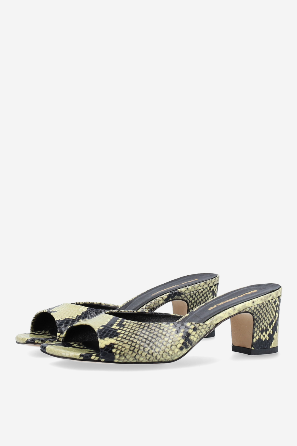 Pitone heeled leather sandals