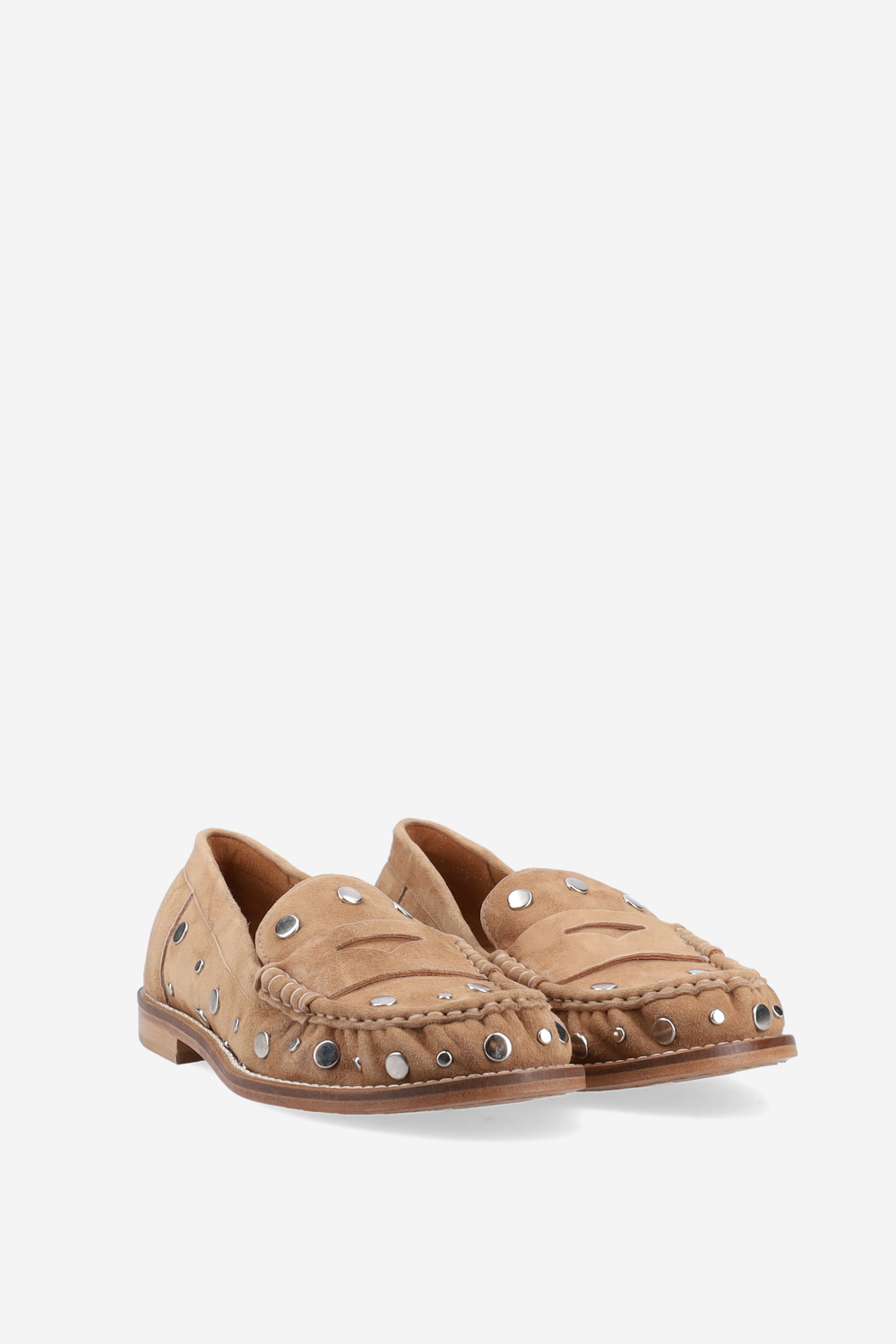 Studded suede loafers
