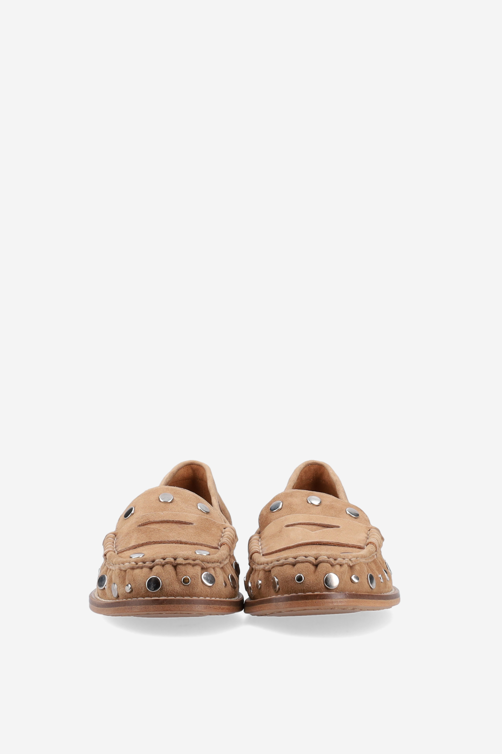 Studded suede loafers