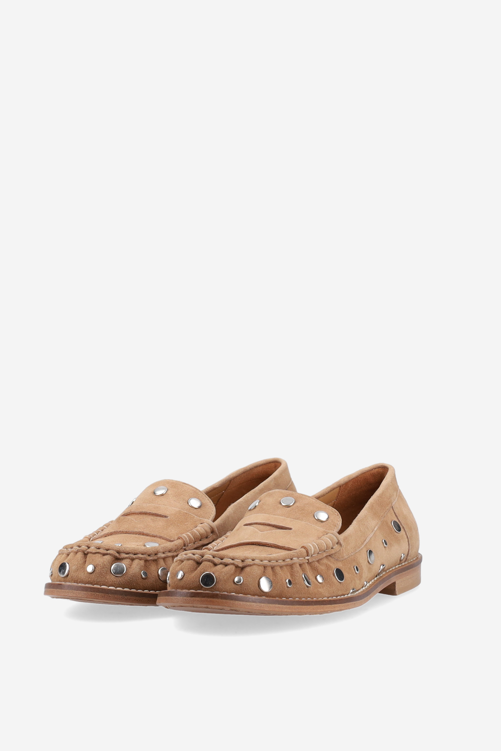 Studded suede loafers