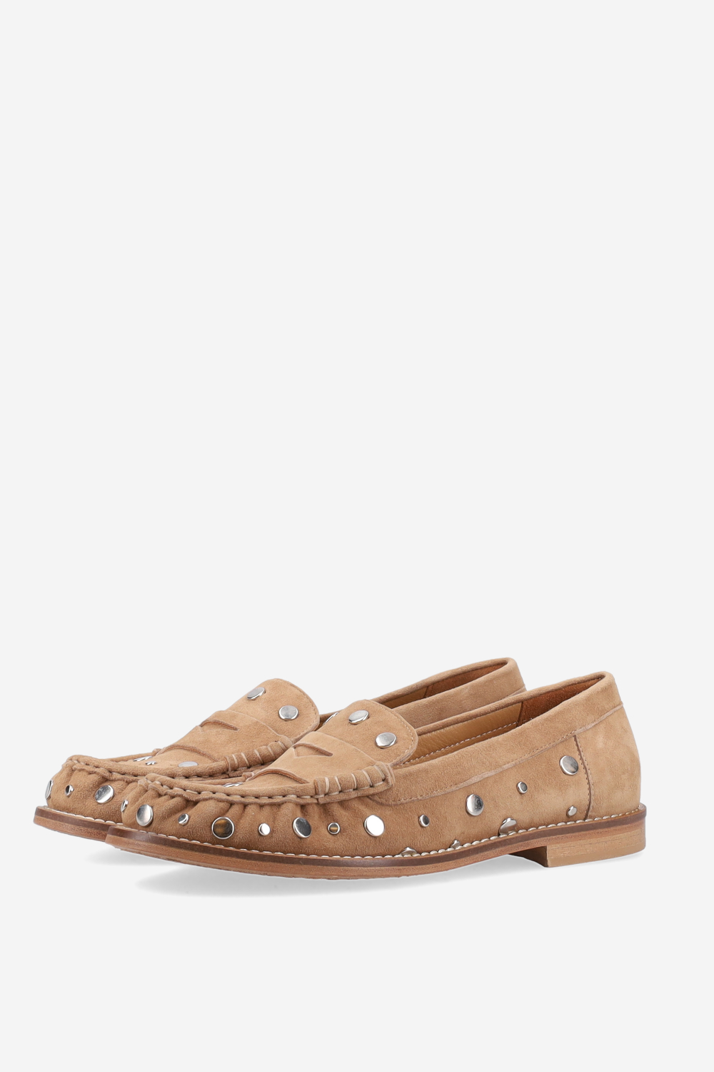 Studded suede loafers
