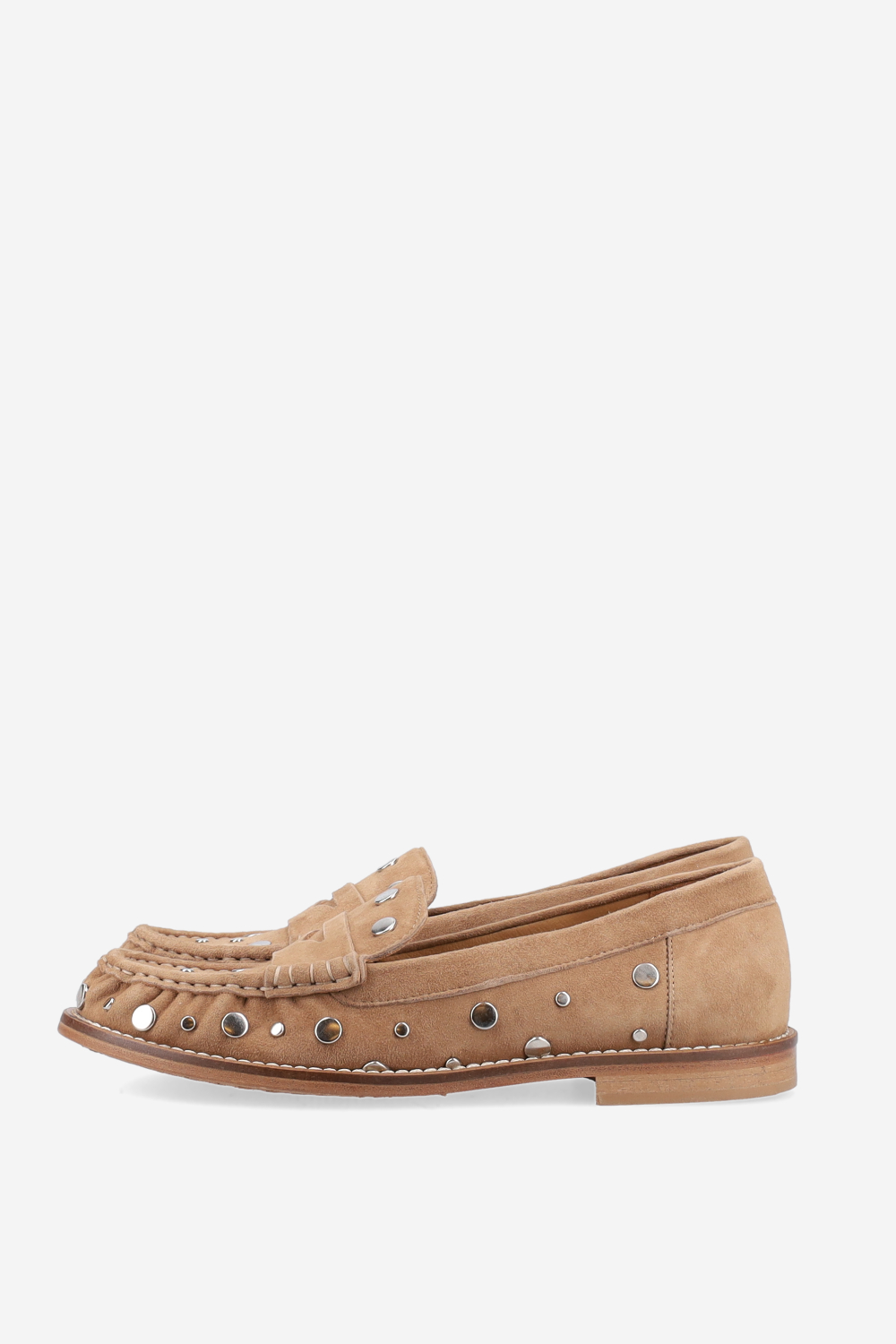 Studded suede loafers