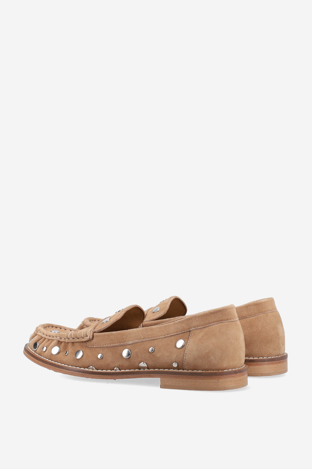 Studded suede loafers