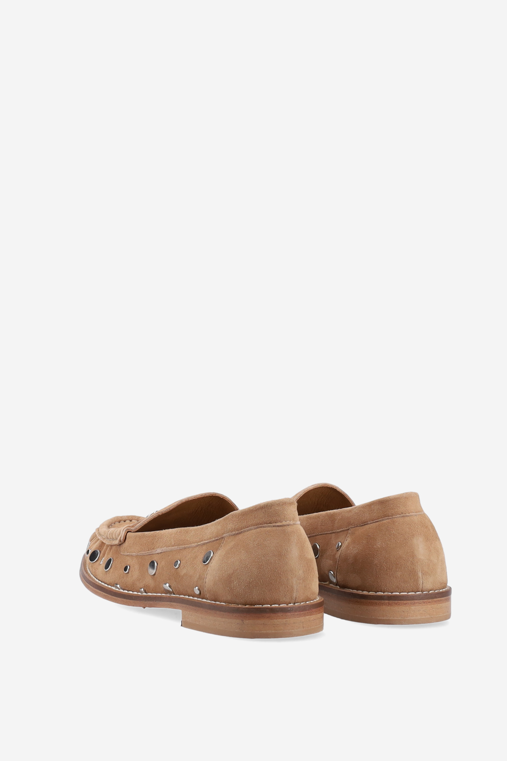 Studded suede loafers