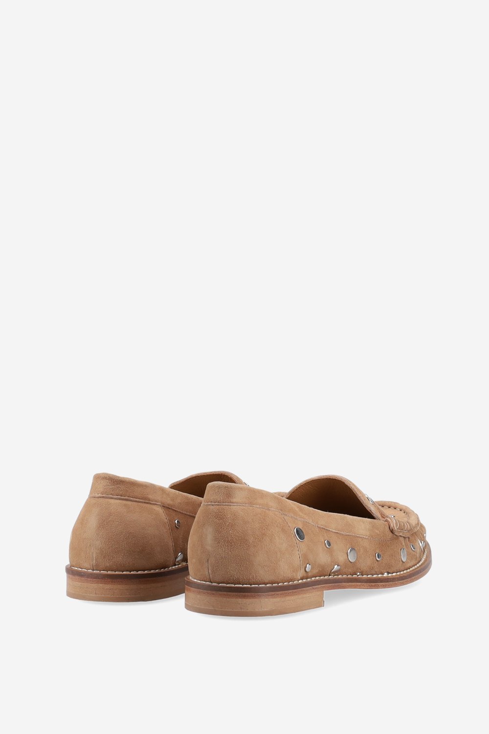 Studded suede loafers