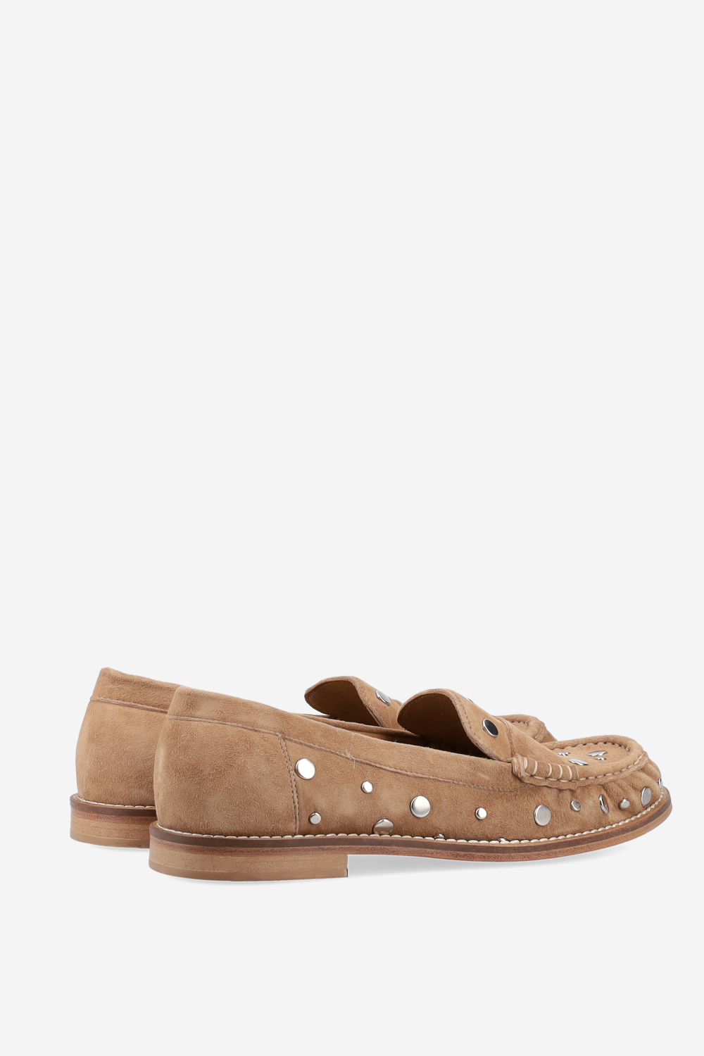 Studded suede loafers