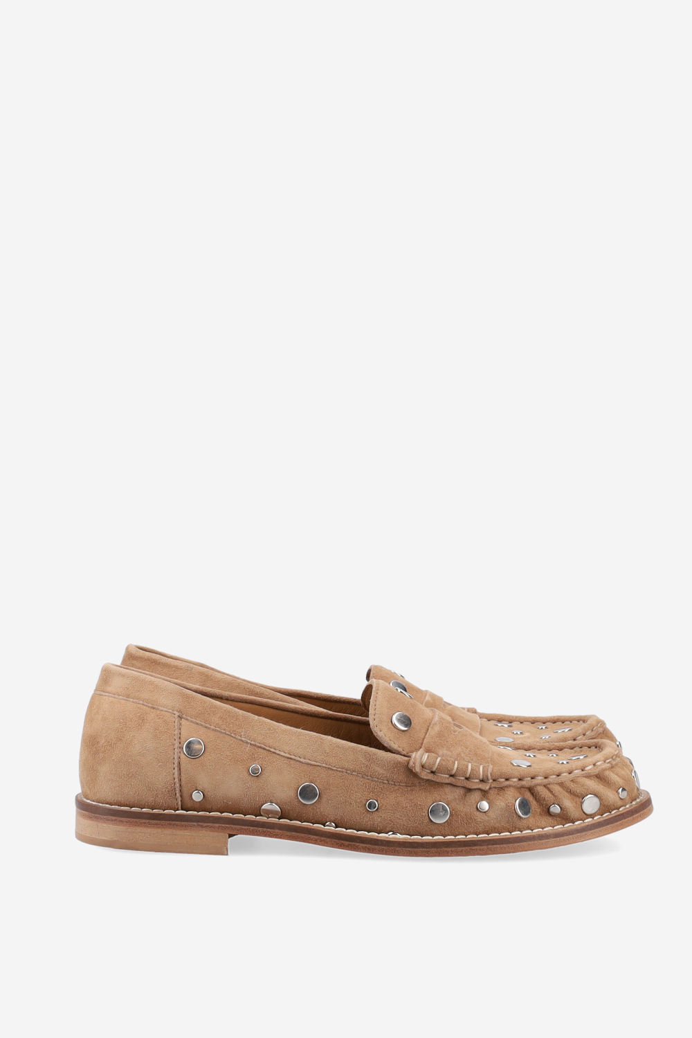 Studded suede loafers