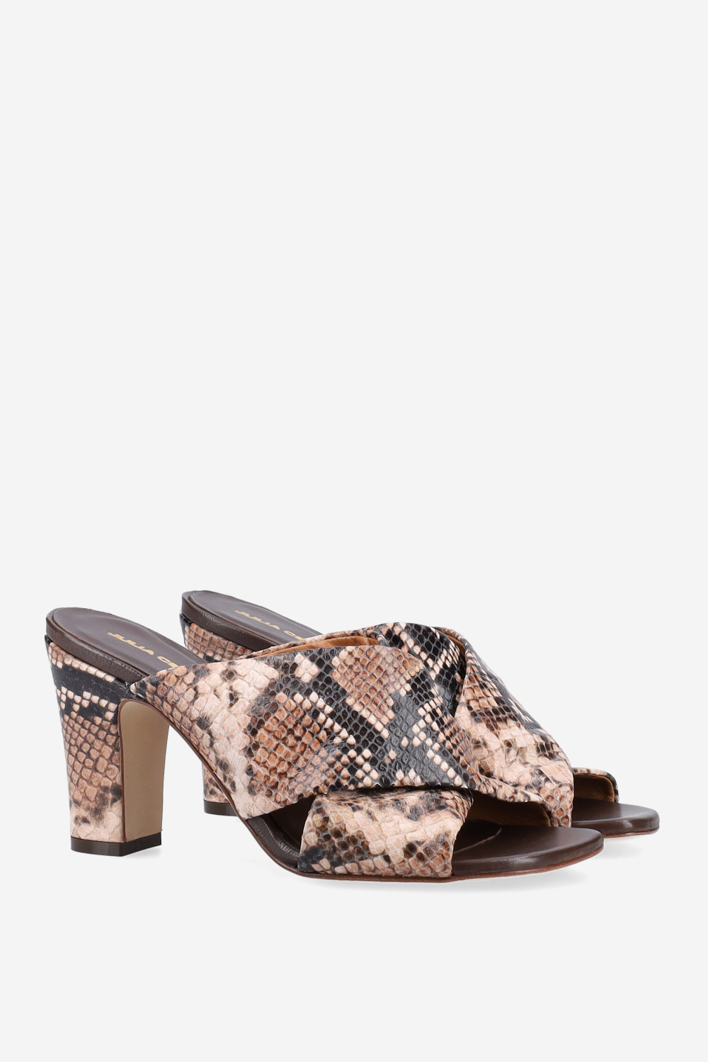 Pitone heeled leather sandals