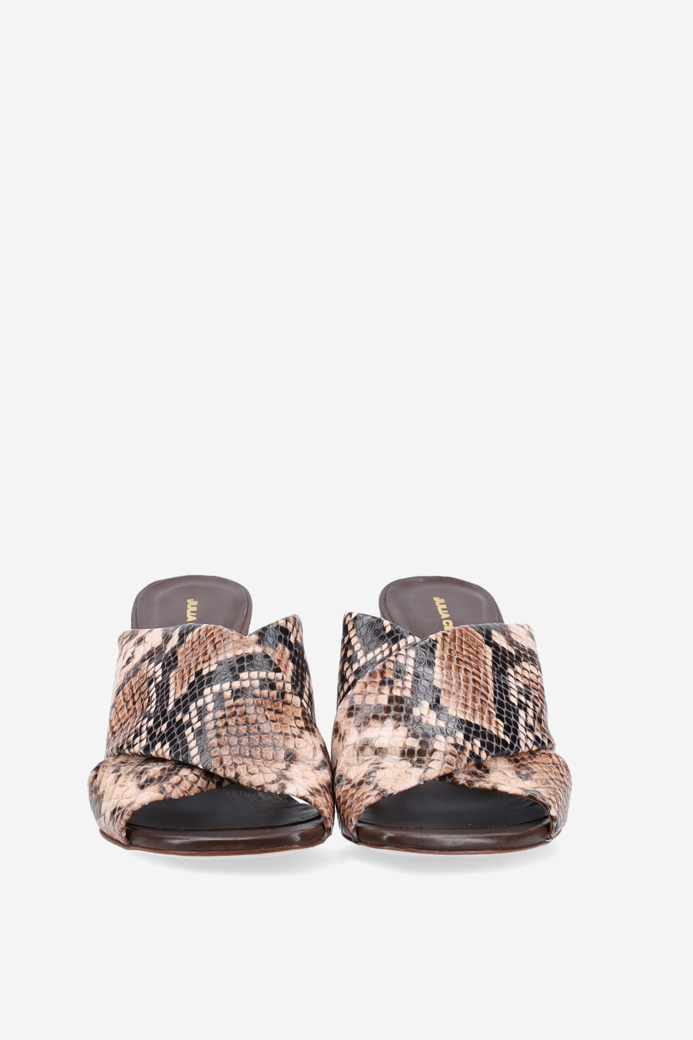 Pitone heeled leather sandals