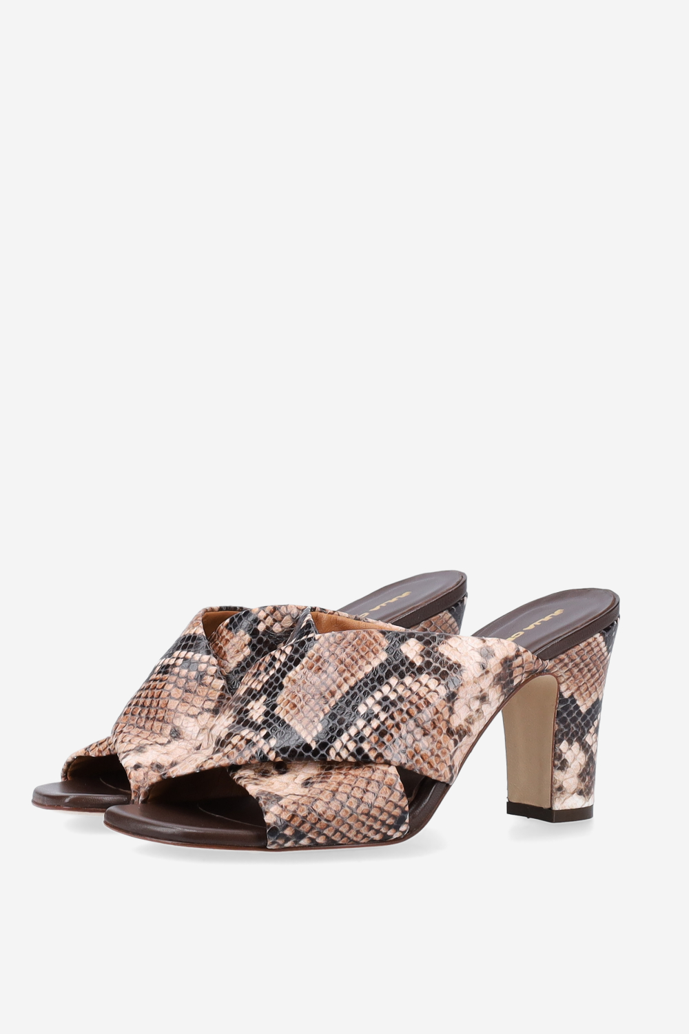 Pitone heeled leather sandals