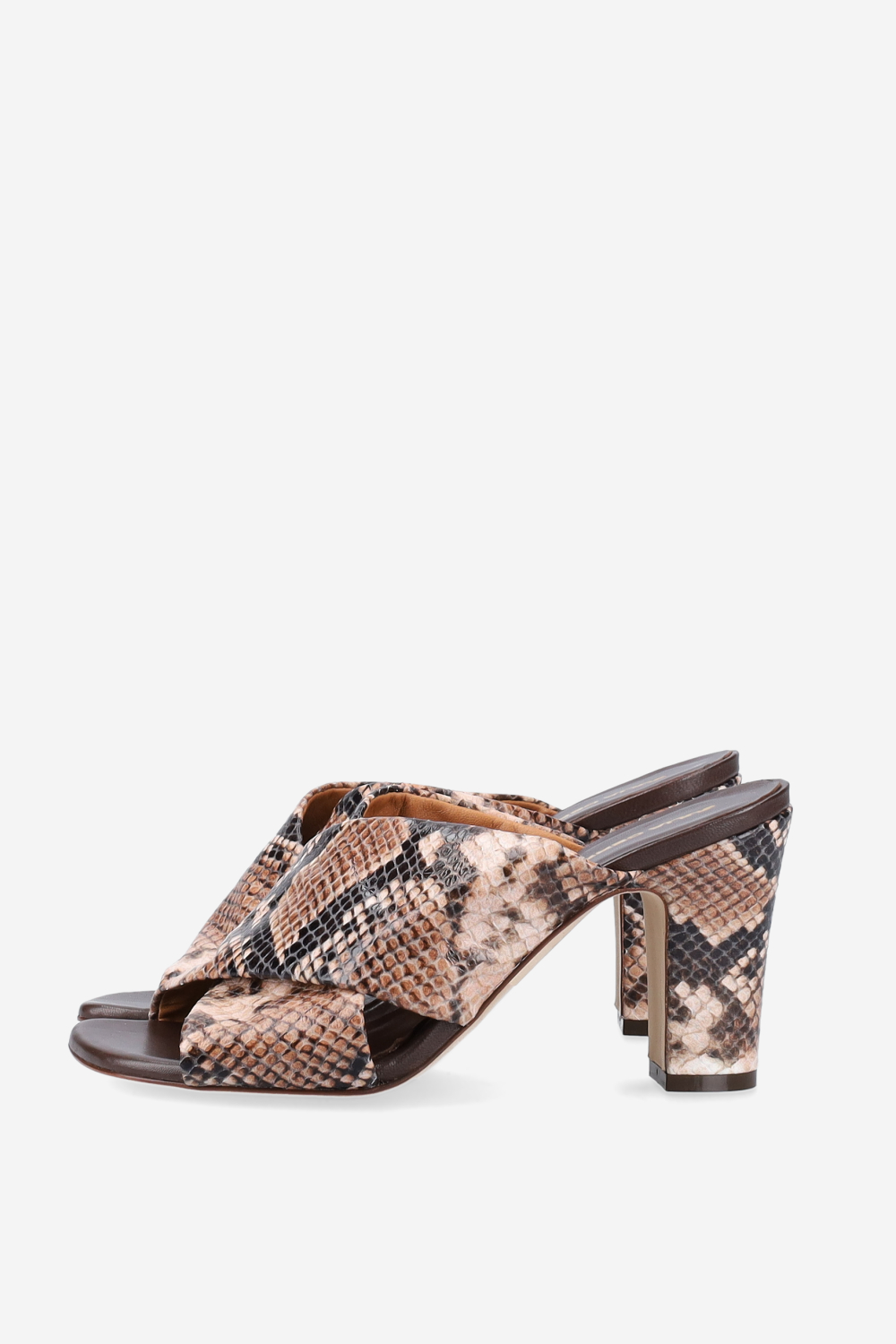 Pitone heeled leather sandals