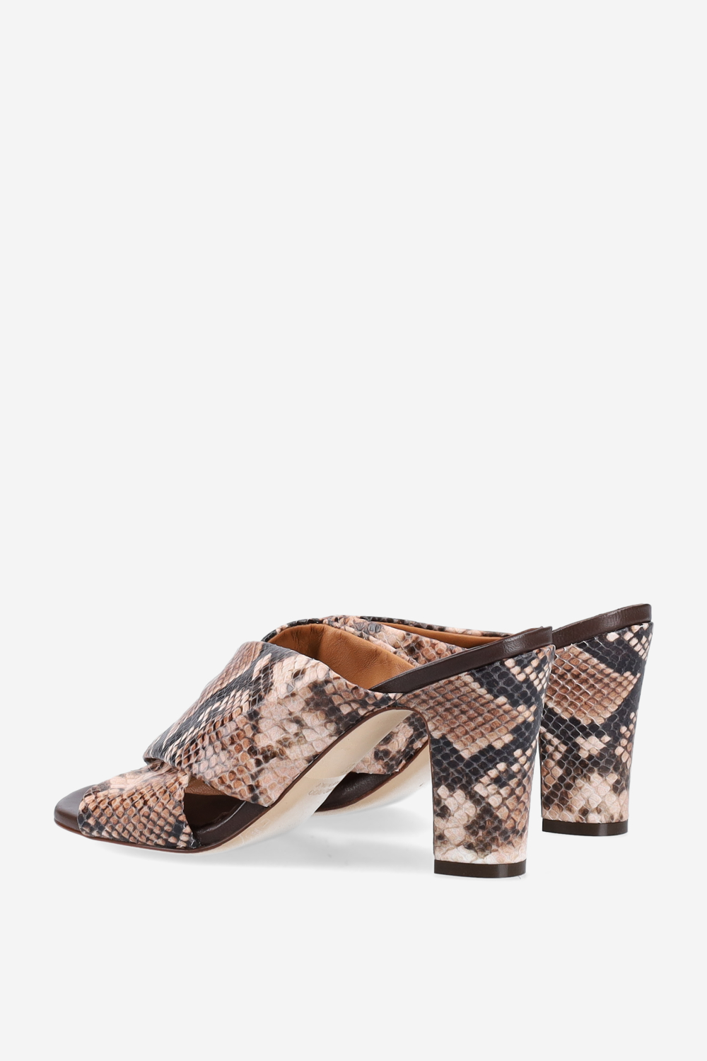 Pitone heeled leather sandals