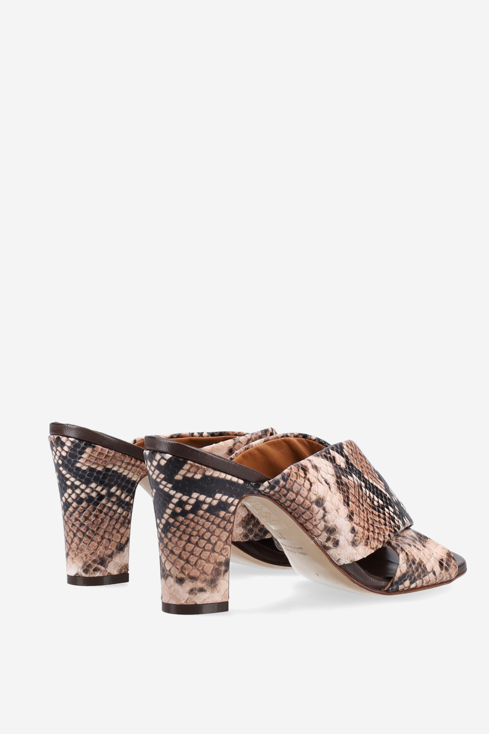 Pitone heeled leather sandals