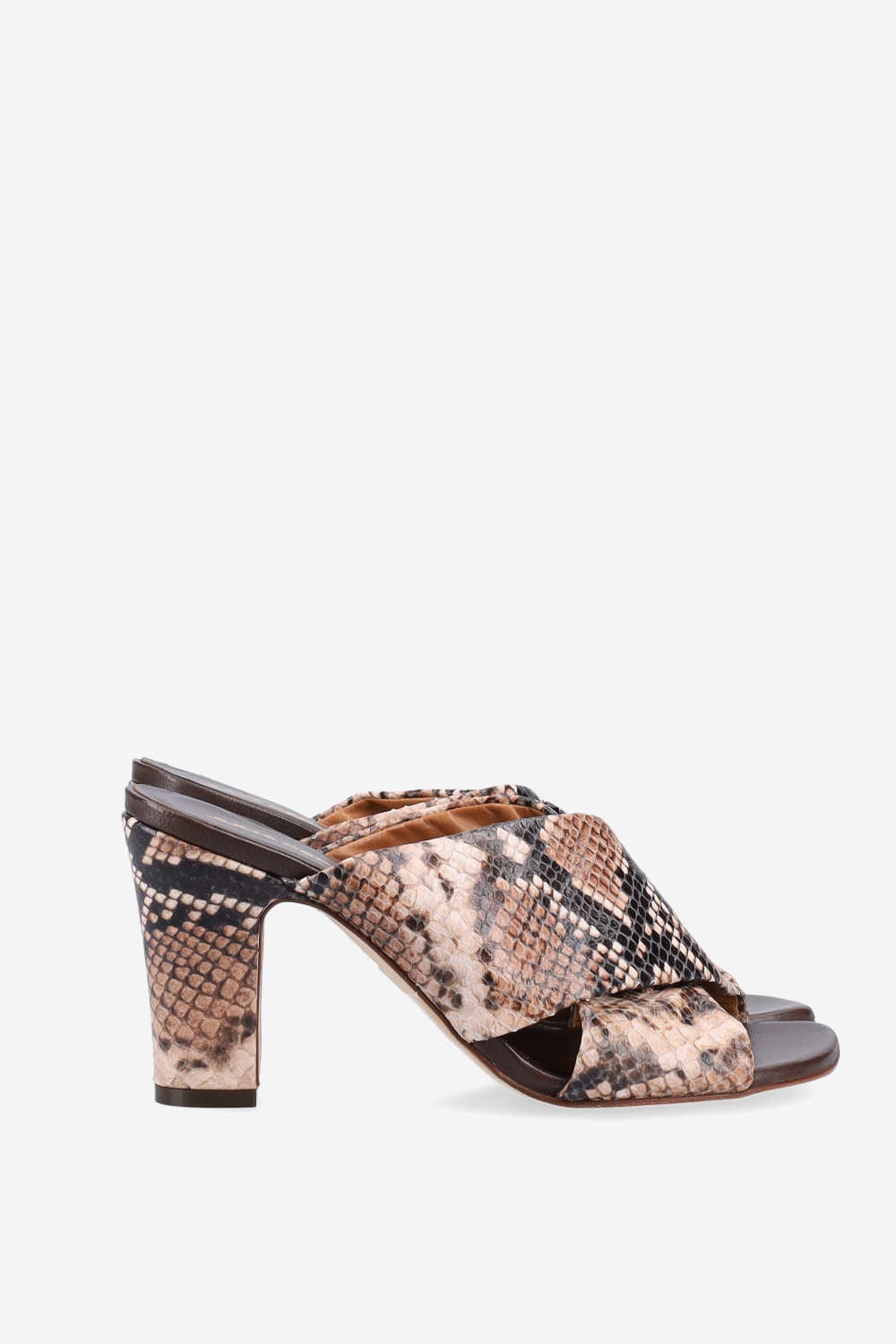 Pitone heeled leather sandals