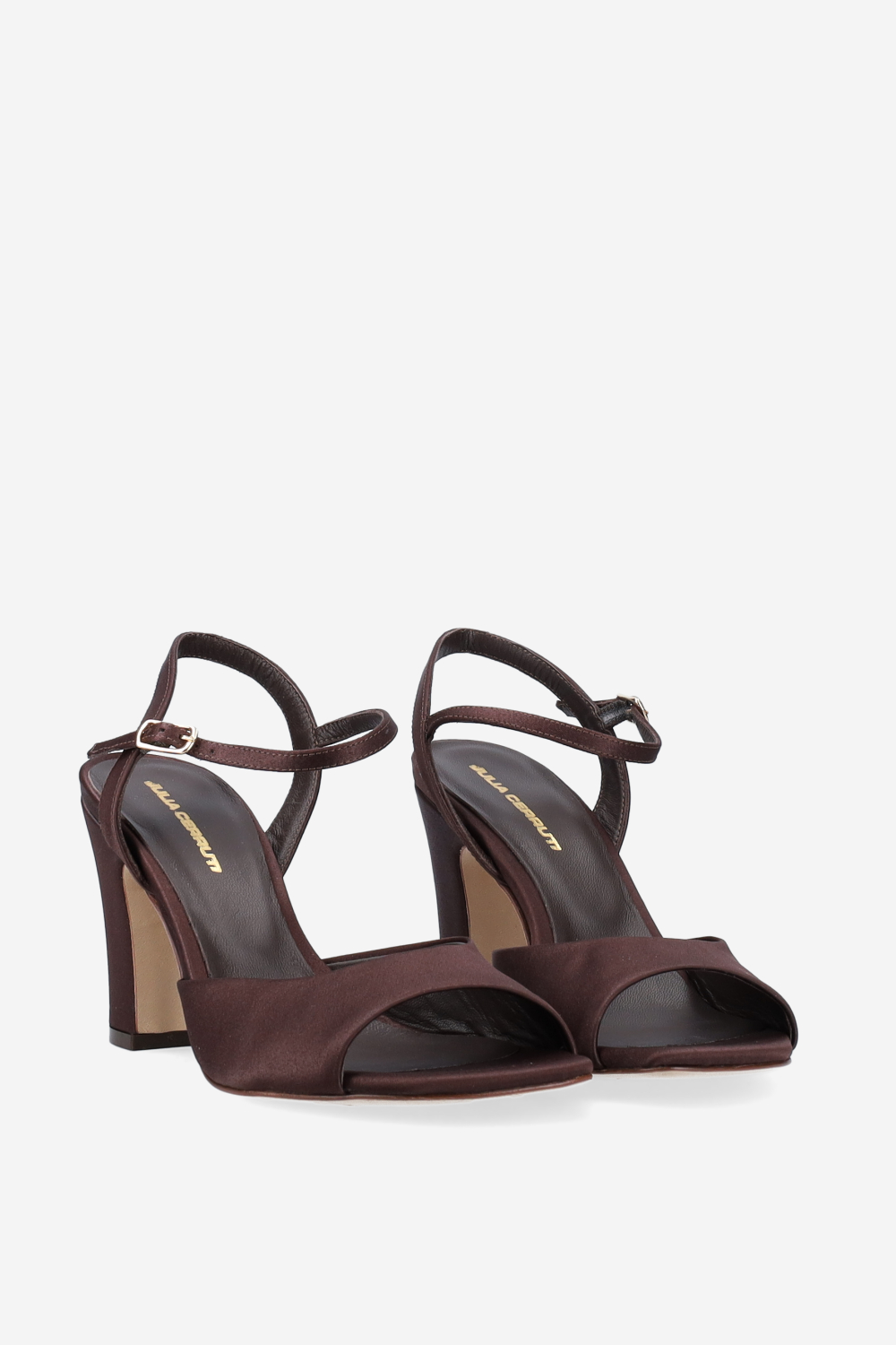 Satin heeled sandals