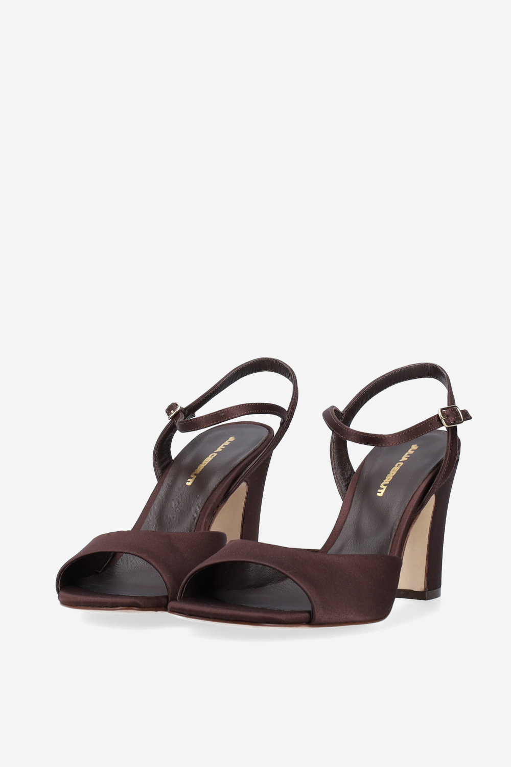Satin heeled sandals