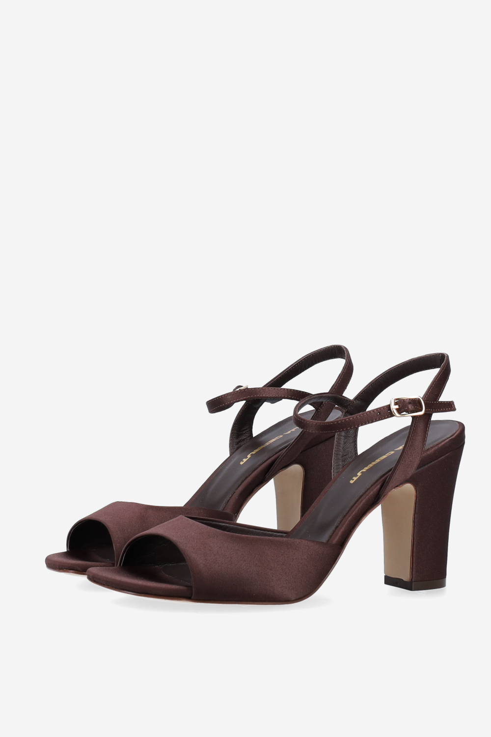 Satin heeled sandals