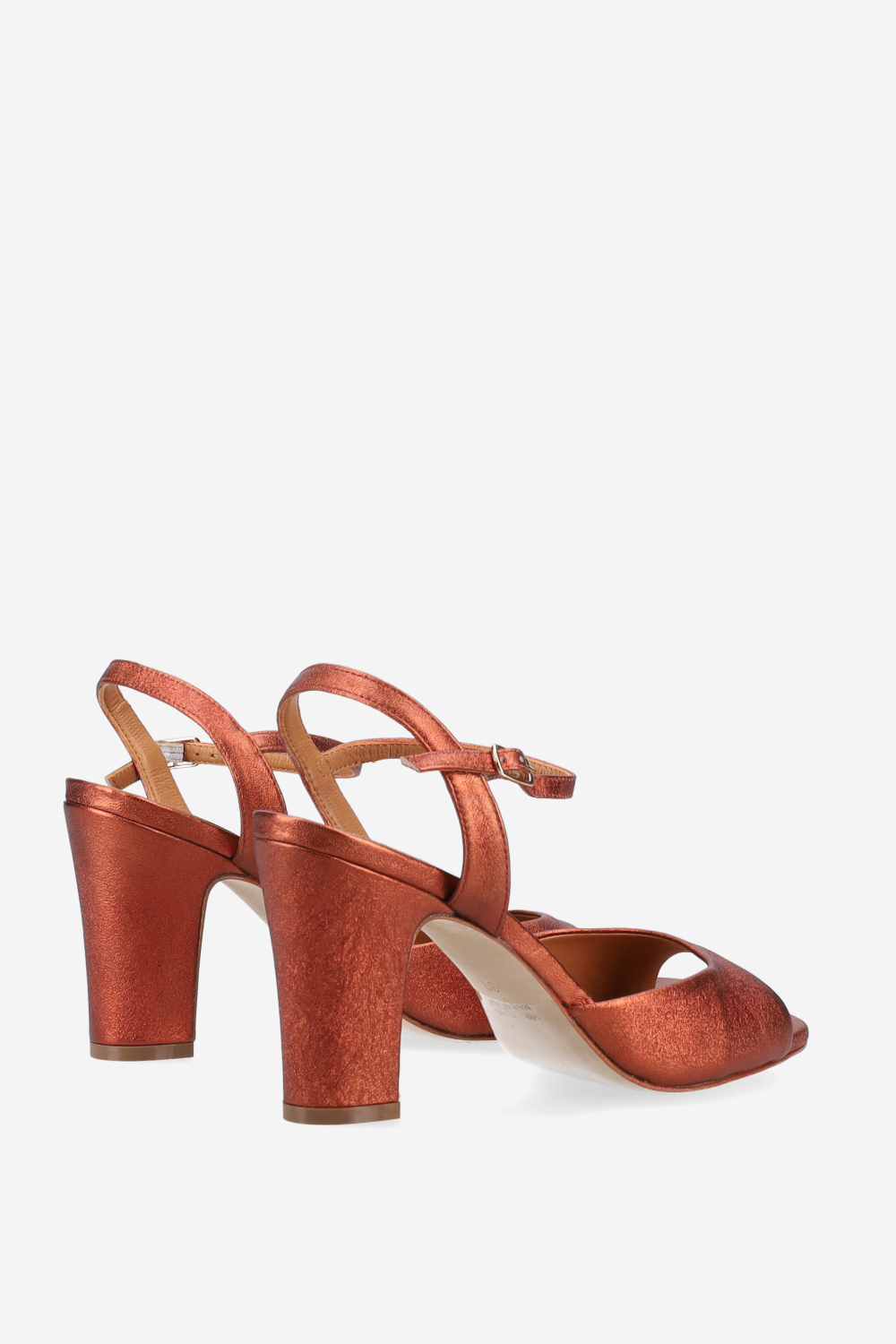 Metallic leather heeled sandals