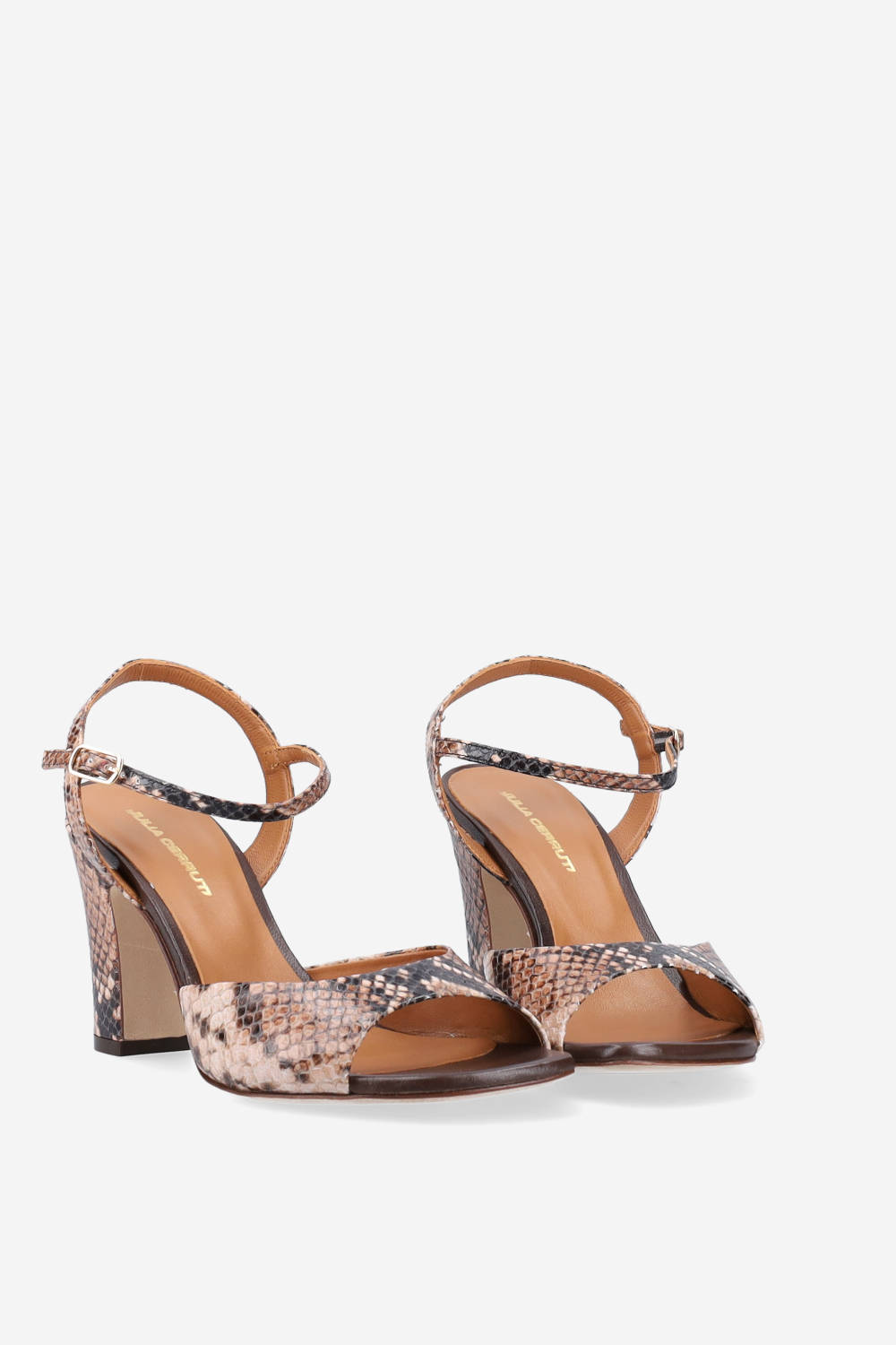 Pitone leather heeled sandals