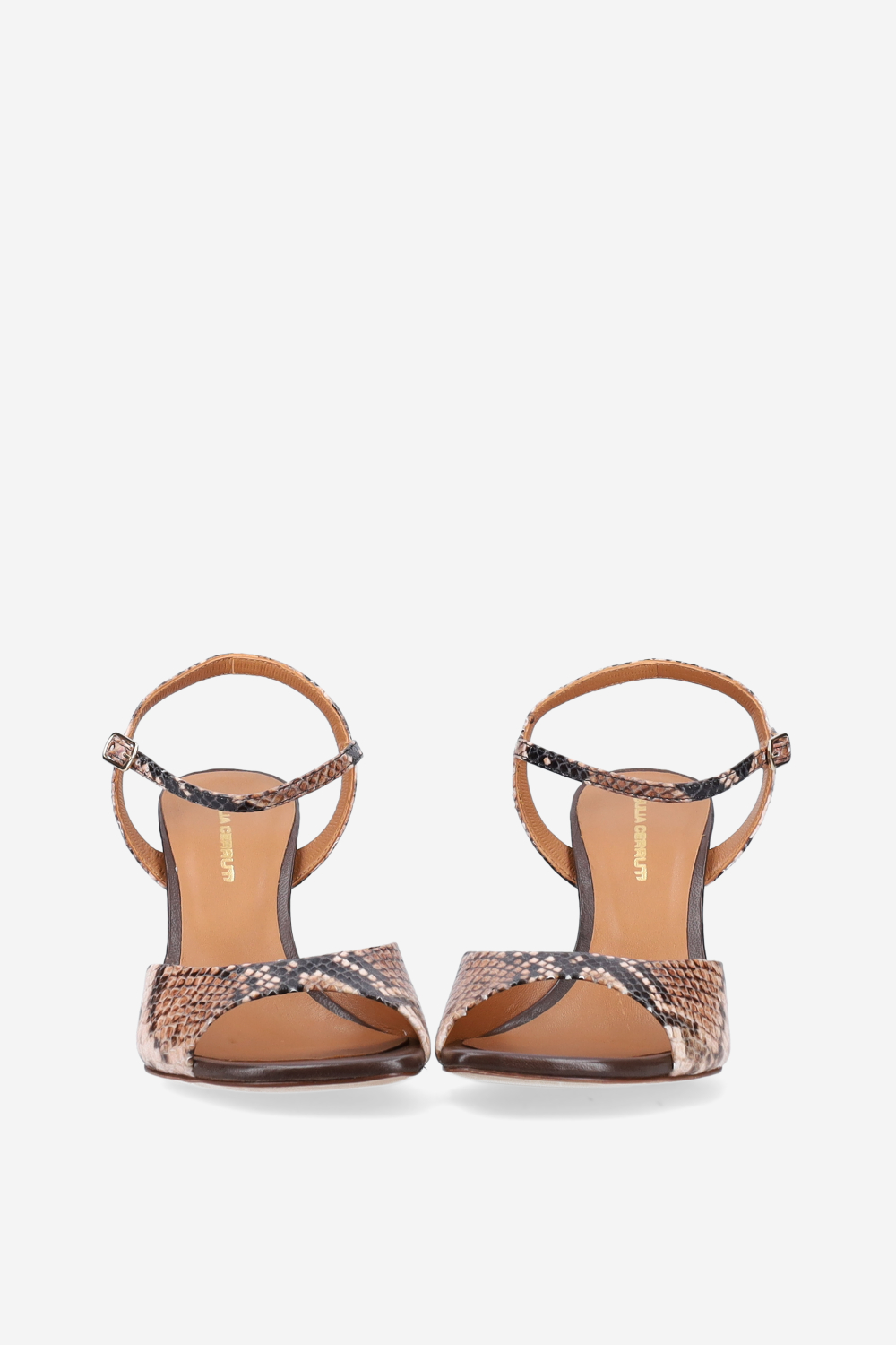 Pitone leather heeled sandals