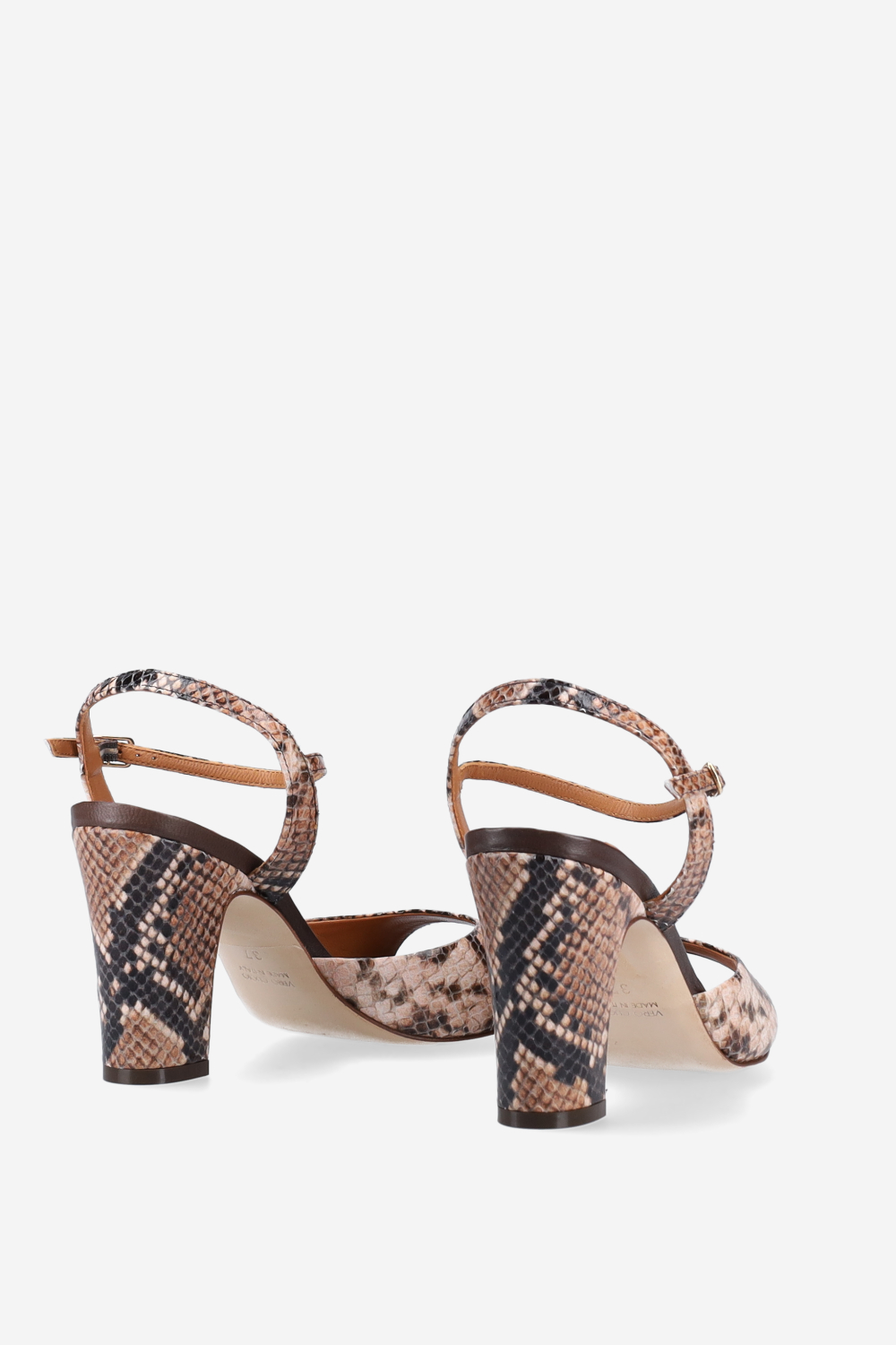 Pitone leather heeled sandals