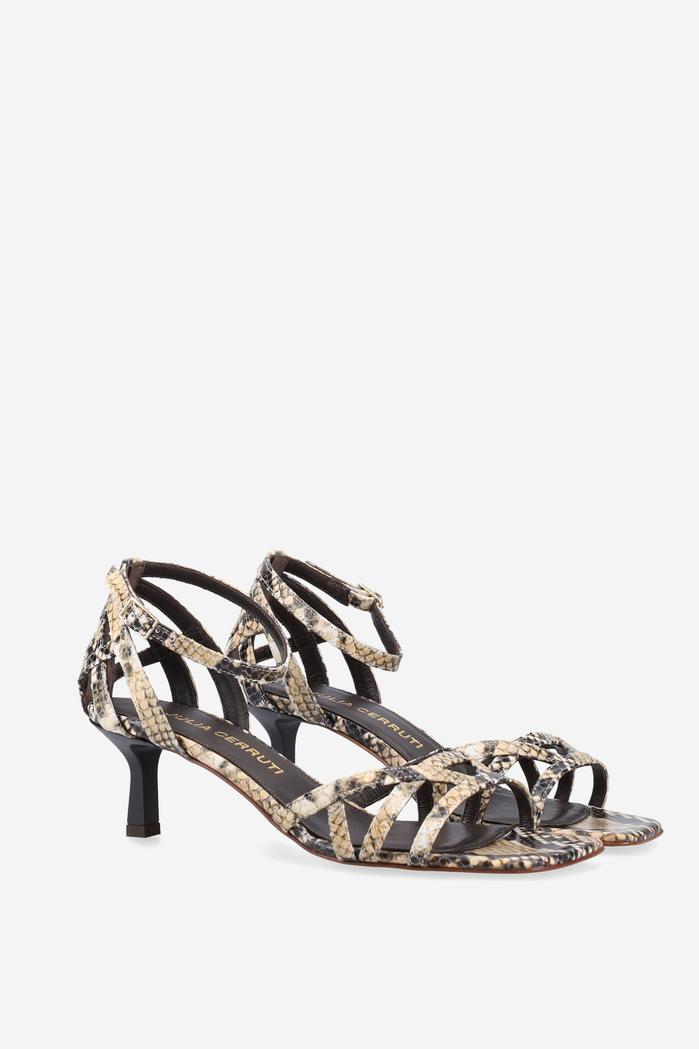 Strappy pitone leather sandals