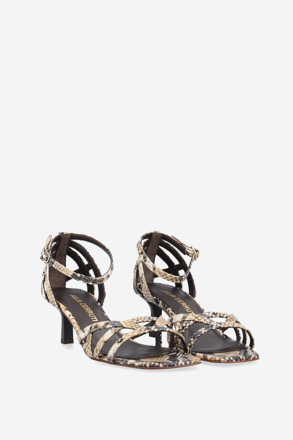 Strappy pitone leather sandals