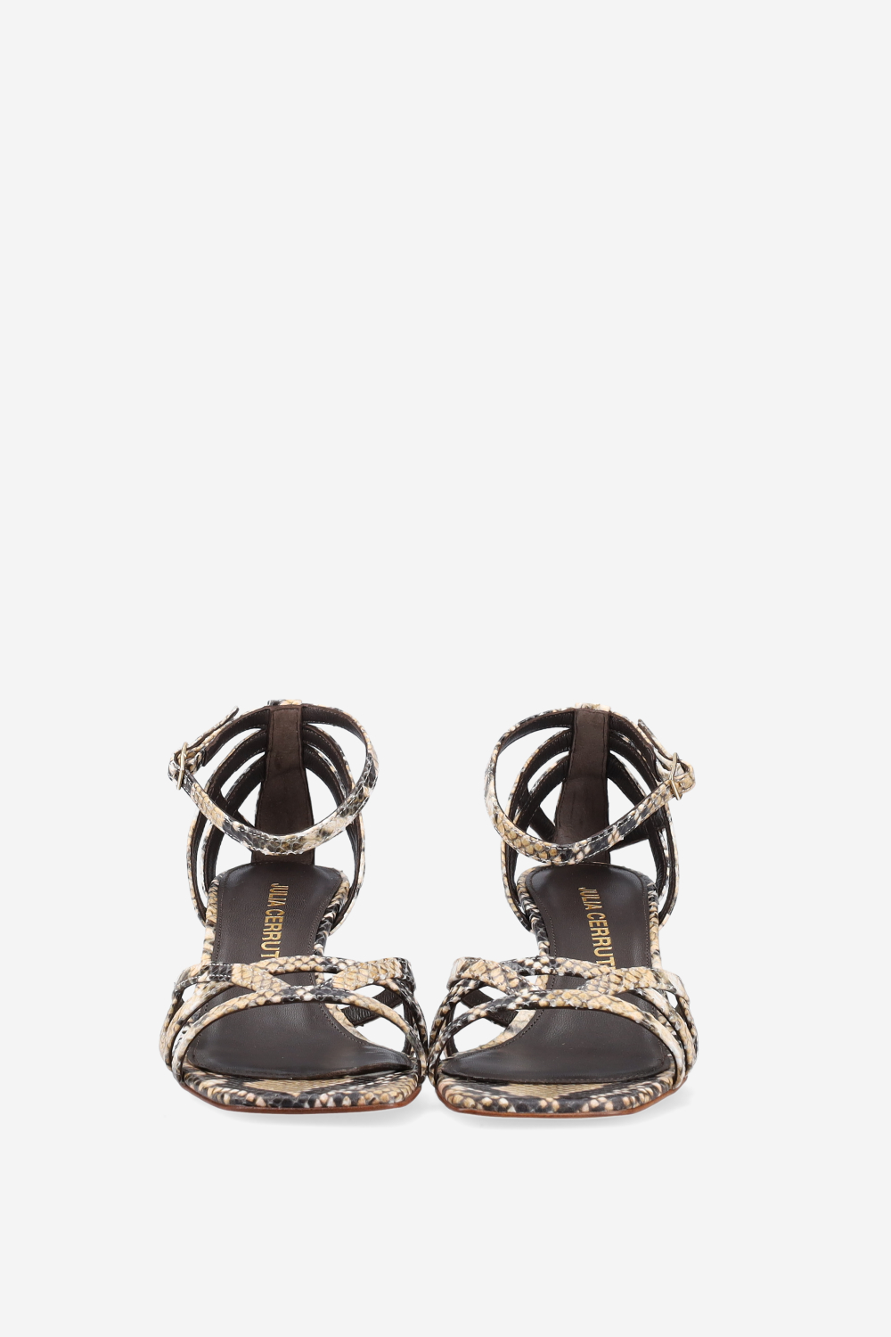 Strappy pitone leather sandals
