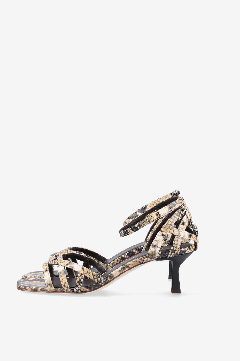 Strappy pitone leather sandals