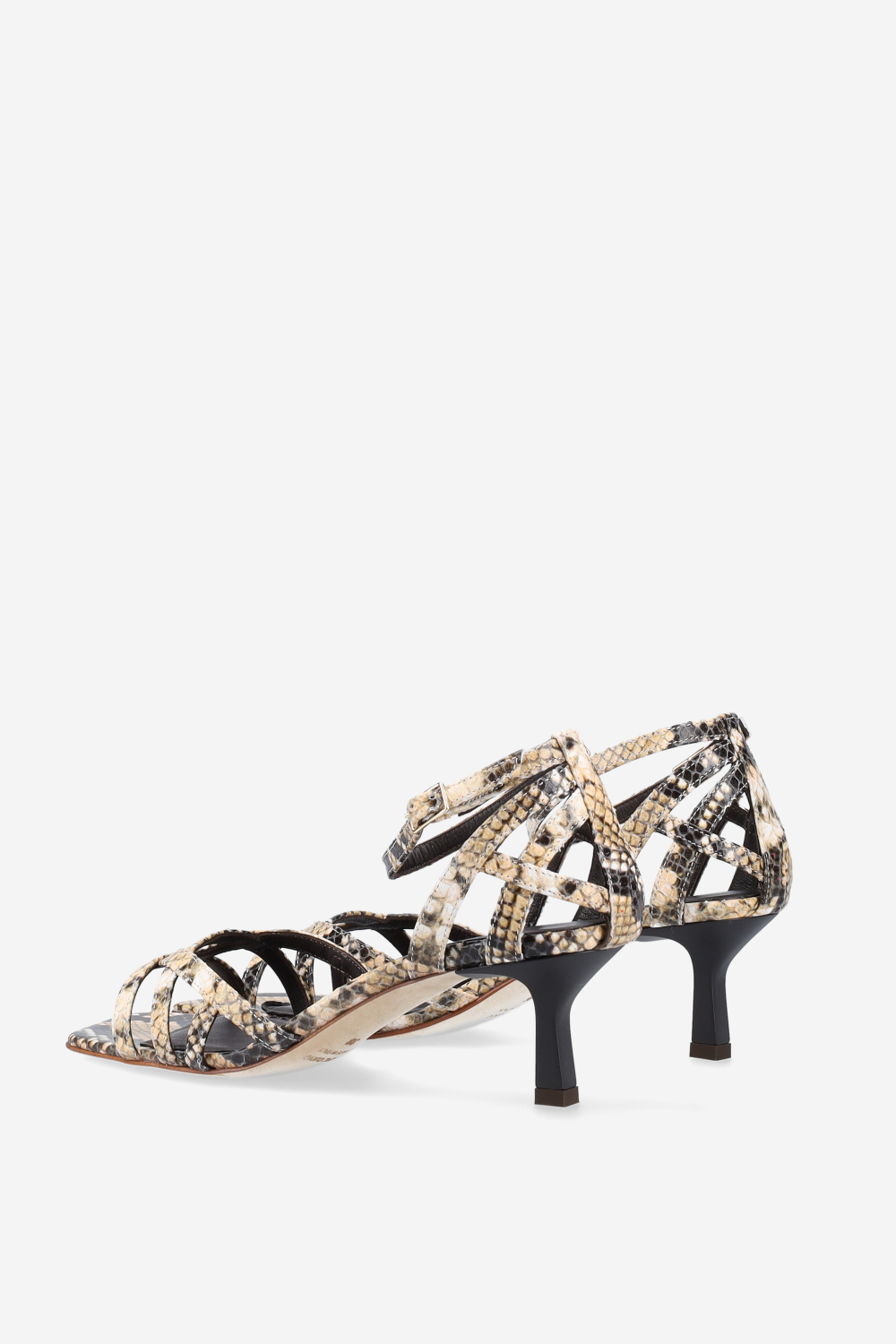Strappy pitone leather sandals