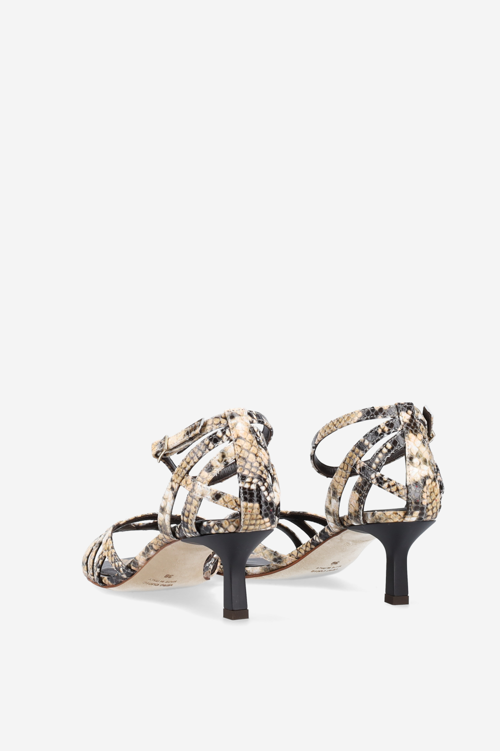 Strappy pitone leather sandals
