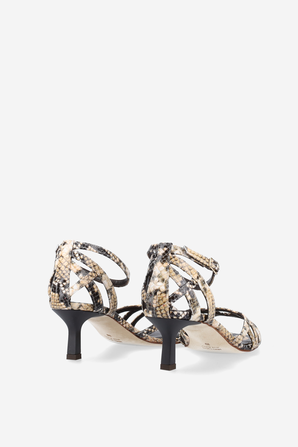 Strappy pitone leather sandals