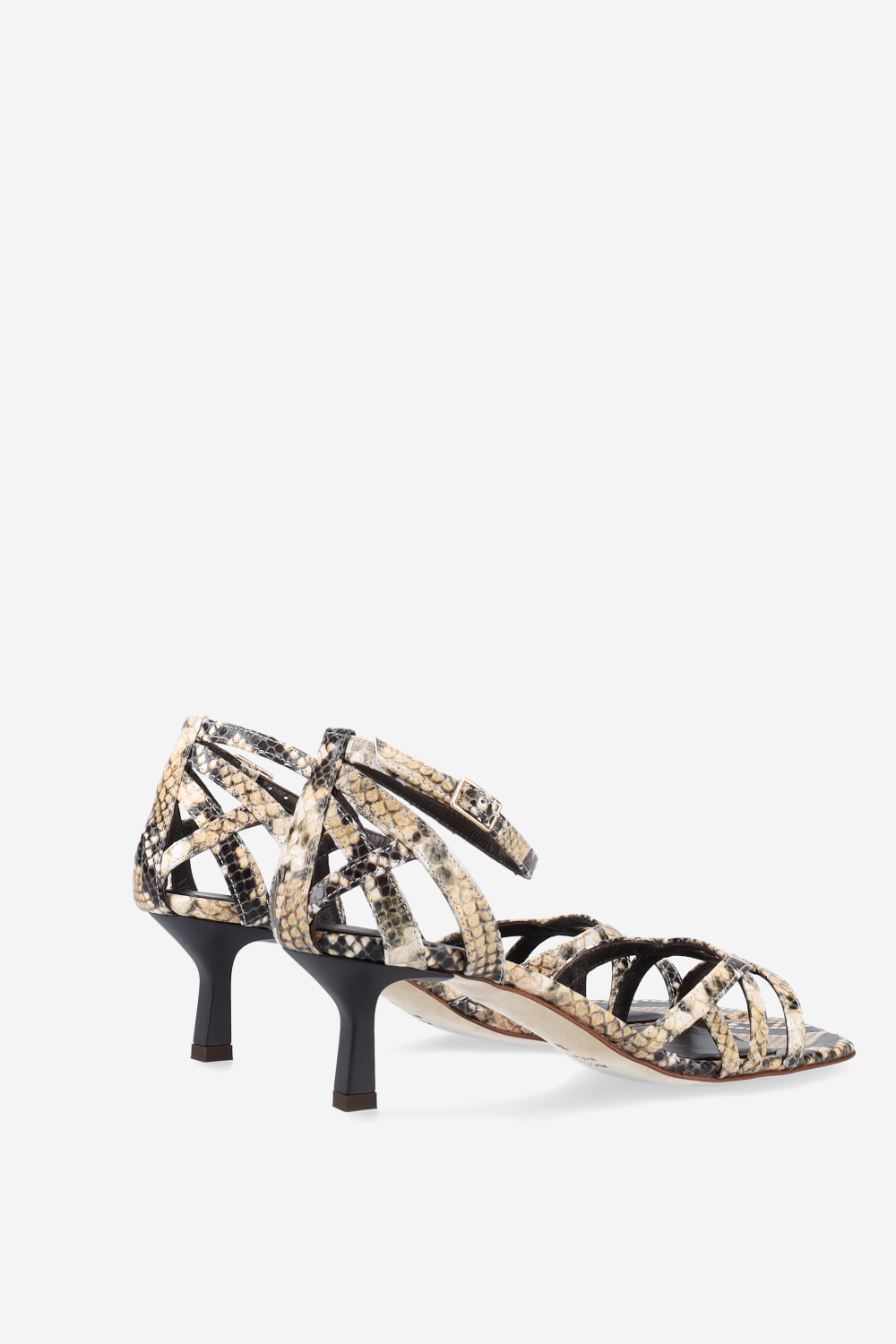 Strappy pitone leather sandals
