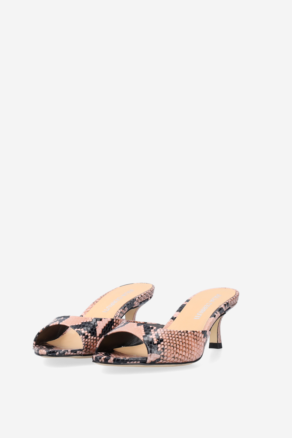 Pointed-toe pitone leather sandals