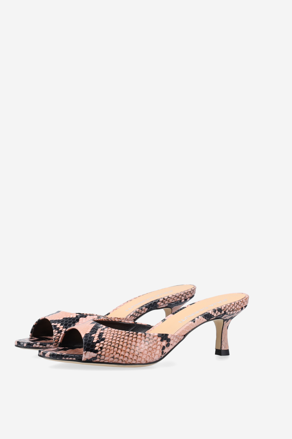 Pointed-toe pitone leather sandals