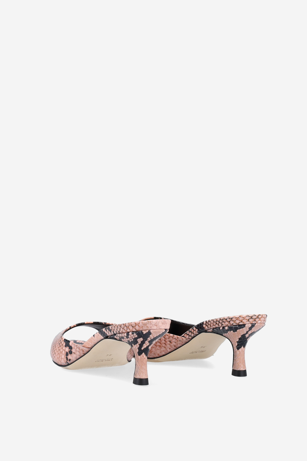 Pointed-toe pitone leather sandals