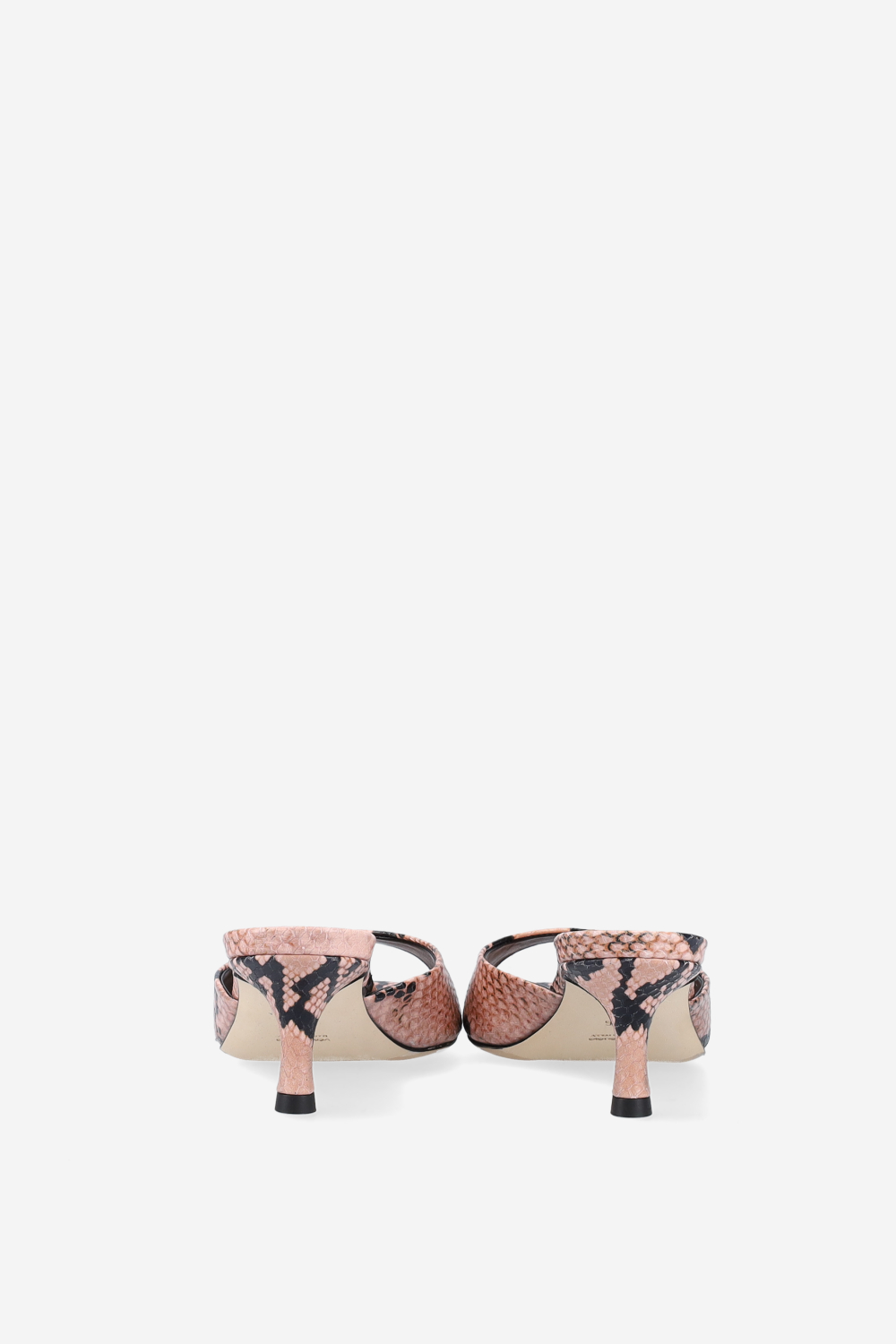Pointed-toe pitone leather sandals
