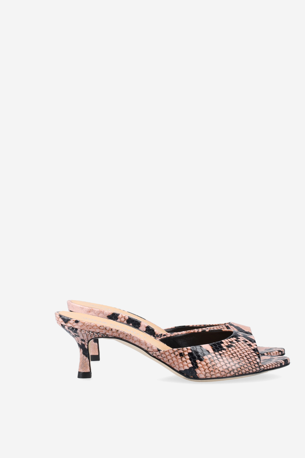 Pointed-toe pitone leather sandals