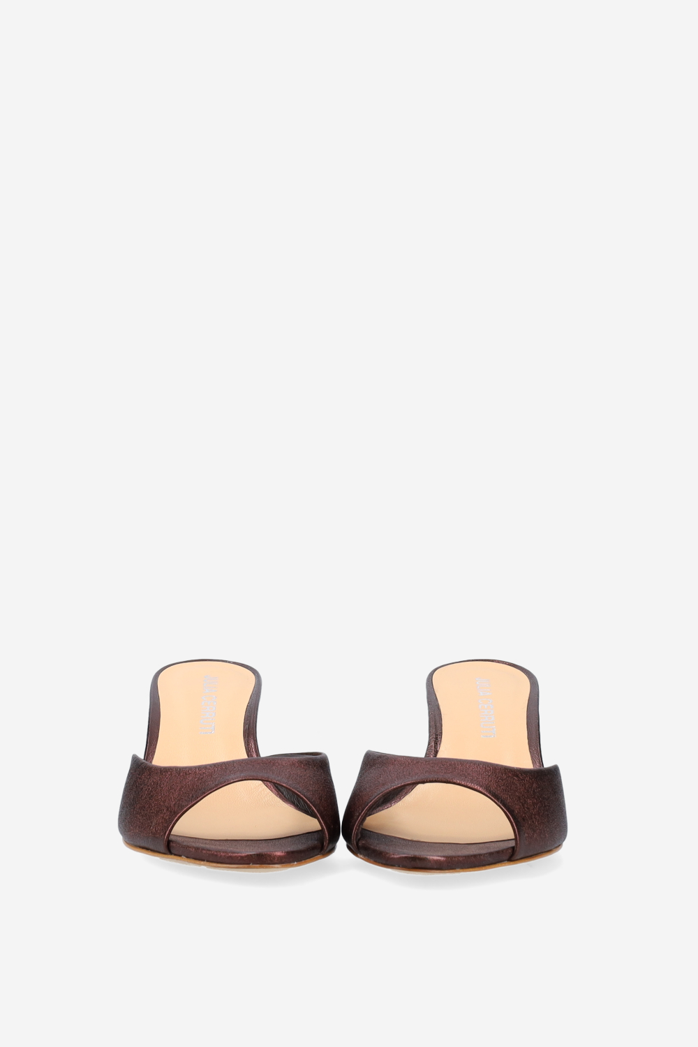 Pointed-toe metallic leather sandals