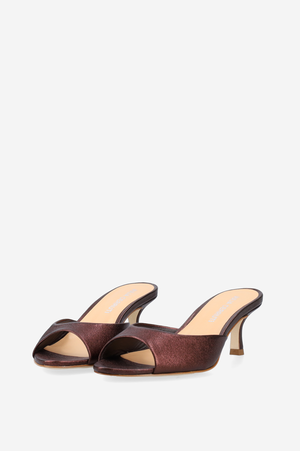 Pointed-toe metallic leather sandals