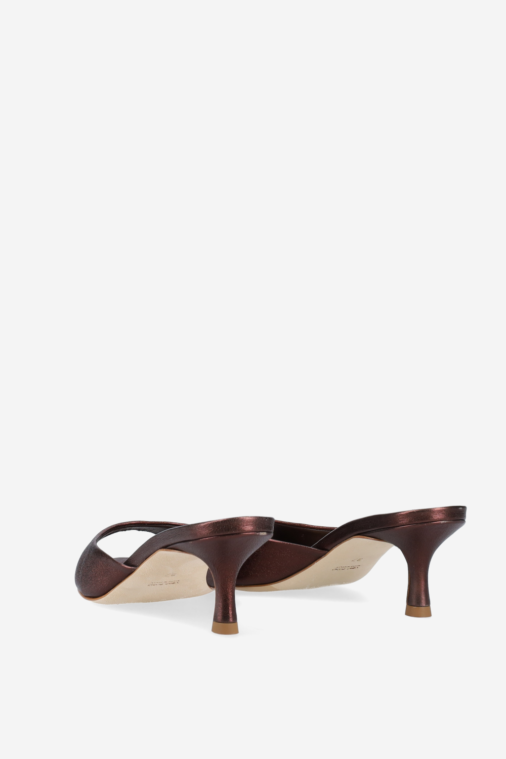 Pointed-toe metallic leather sandals