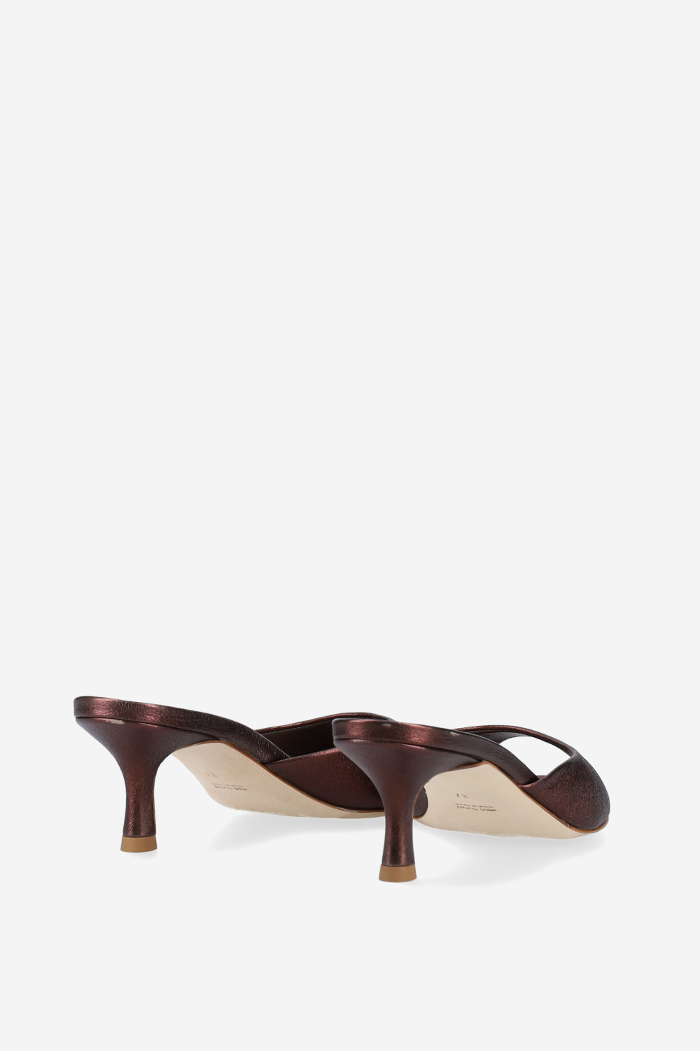 Pointed-toe metallic leather sandals