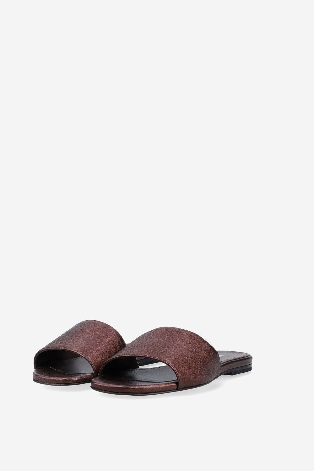 Metallic leather sandals