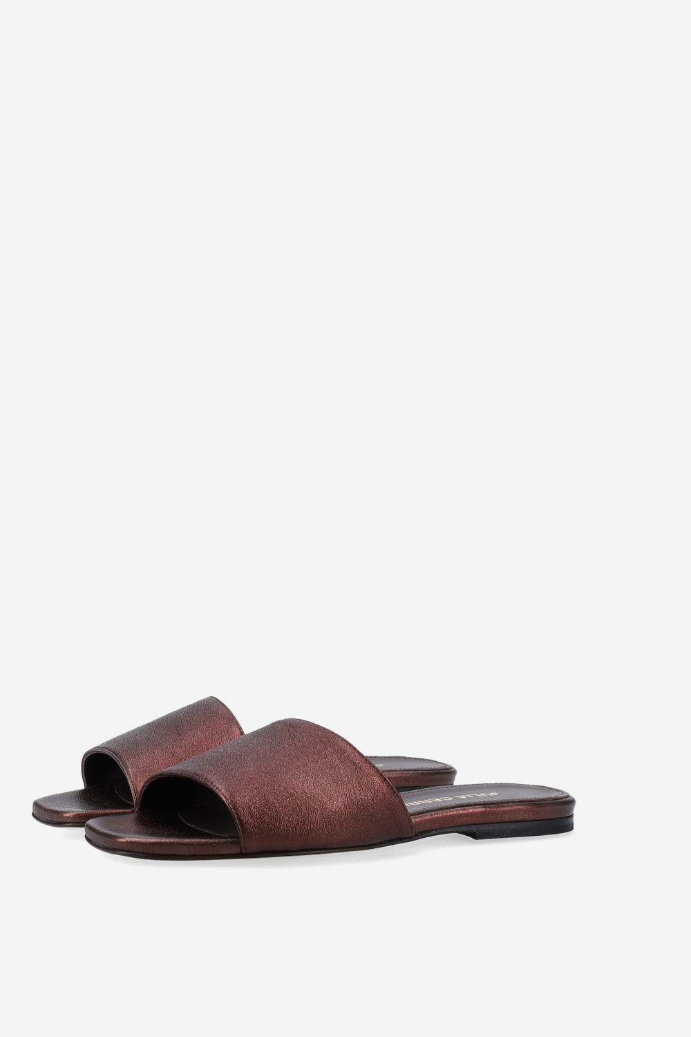 Metallic leather sandals