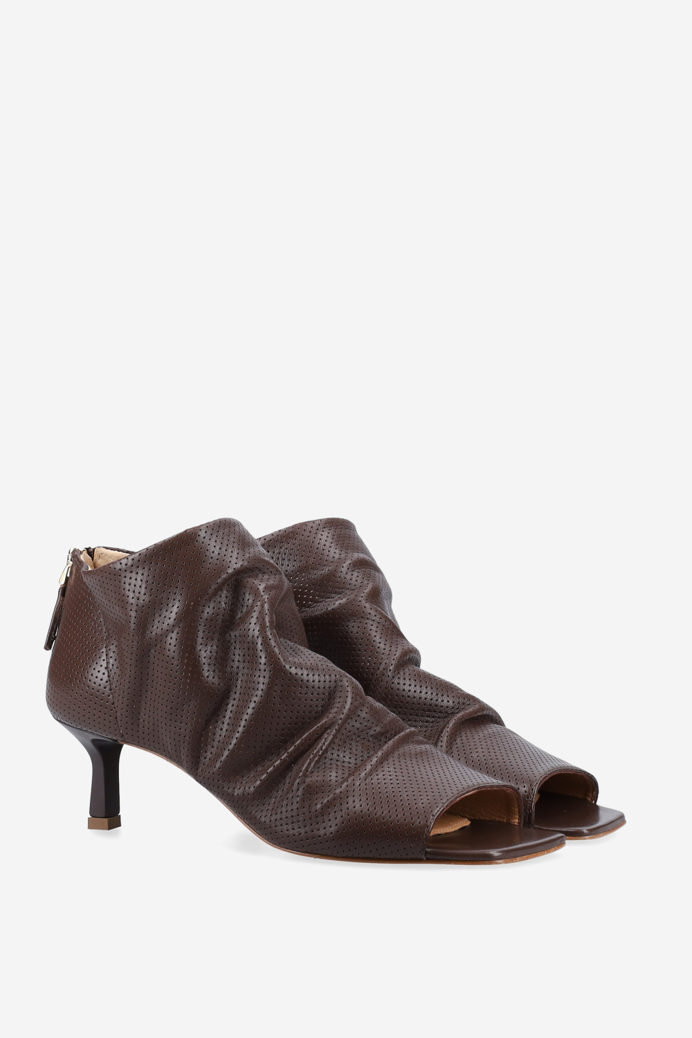 Perforated leather sandals